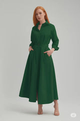 Løs kjole for kvinner Elastisk kjole med høy midje Vis tynt temperament