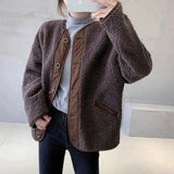 Warm Fleece-Lined Winter Coat with Pockets-Coffee-1