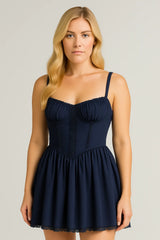 Blonderseleskjole Sommermote Snøring Slank midje