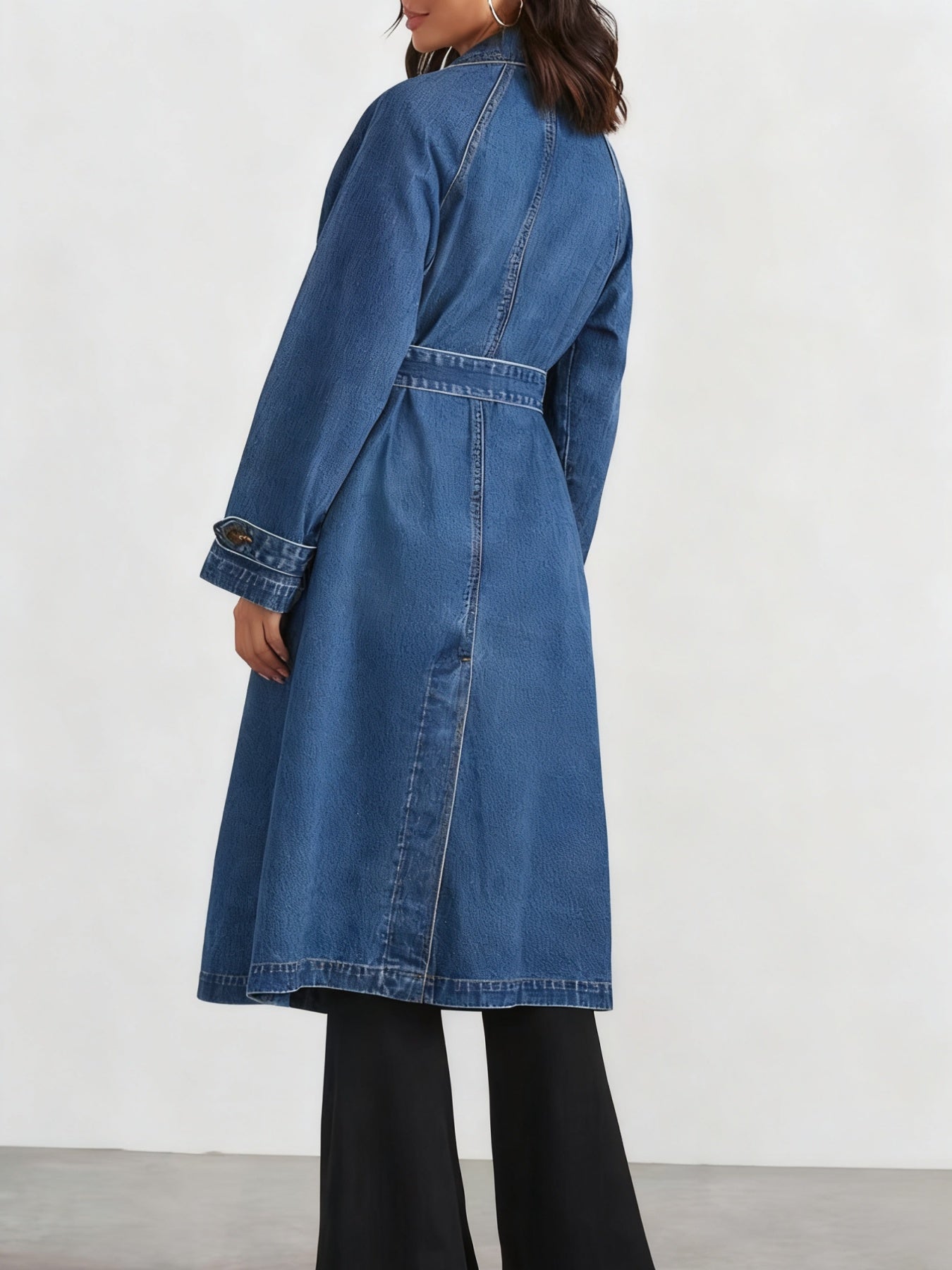 Denim Turtleneck Windbreaker Jacket