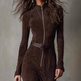 Sleek Denim Zipper Dress