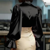 Puff Sleeve Ruffle Blouse