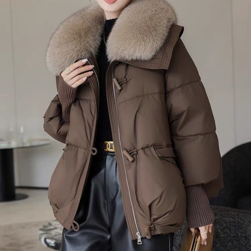 Chic Short Fur Collar Puffer
