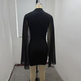 Sparkly Cloak Sleeve Mini Dress
