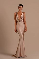 Mermaid Satin Bridesmaid Gown