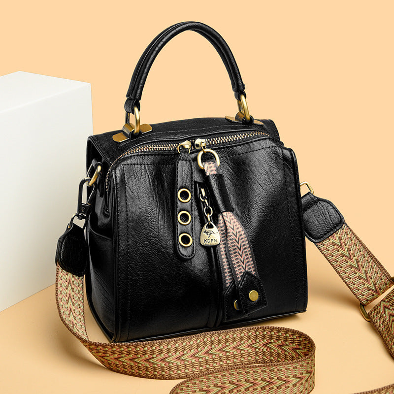 Women's Crossbody Messenger Bag - Multi-Compartment