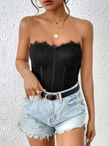 Perfee Strapless Sweetheart Neck Bodysuit-4