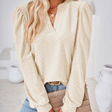 Puff Sleeve V-Neck Blouse