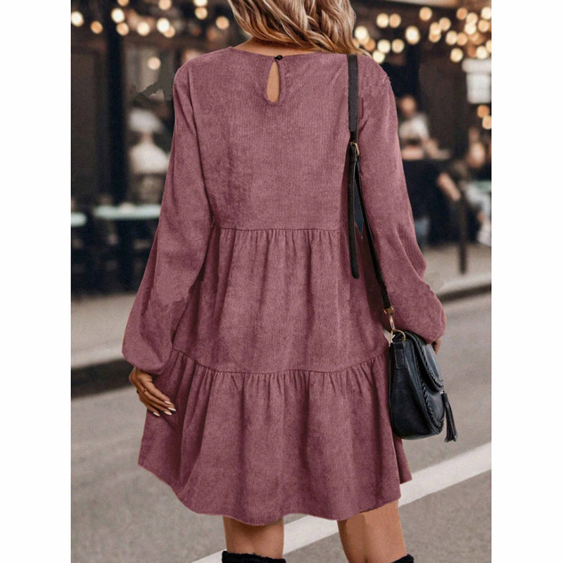 Corduroy A-Line Mini Dress