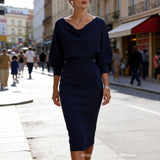 Womens Solid-Color Body-Con Plus-Size Dress With A Sophisticated Look