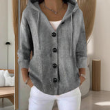 Button Down Hoodie Cardigan