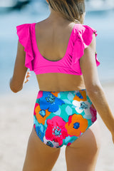 Cropped Swim Top and Floral Bottoms Set-2