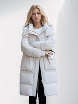 Elegant Over-the-Knee Puffer Coat – Cozy Winter Luxury