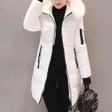 Faux Fur Hooded Winter Coat – Warm and Stylish Essential-White-1