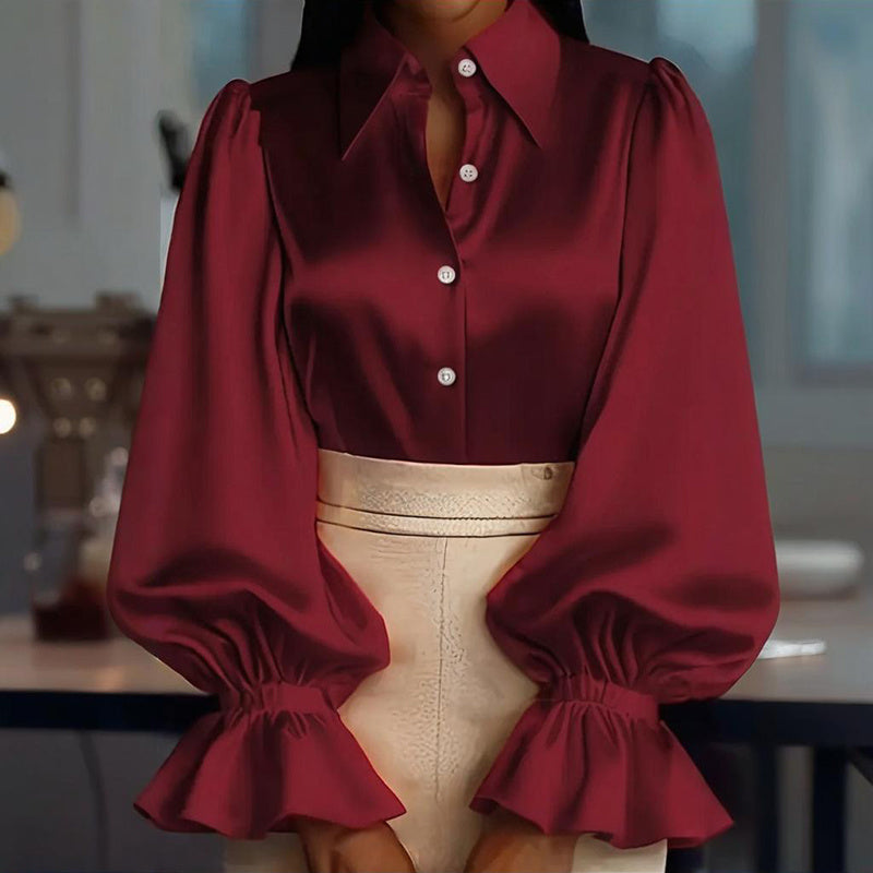 Puff Sleeve Ruffle Blouse