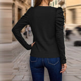 Elegant Puff Sleeve Knit Top