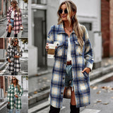 Chic Plaid Long Cardigan Coat