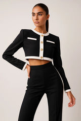 Chic Contrast Pantsuit Set