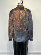 Retro Boho Floral Shirt Blouse