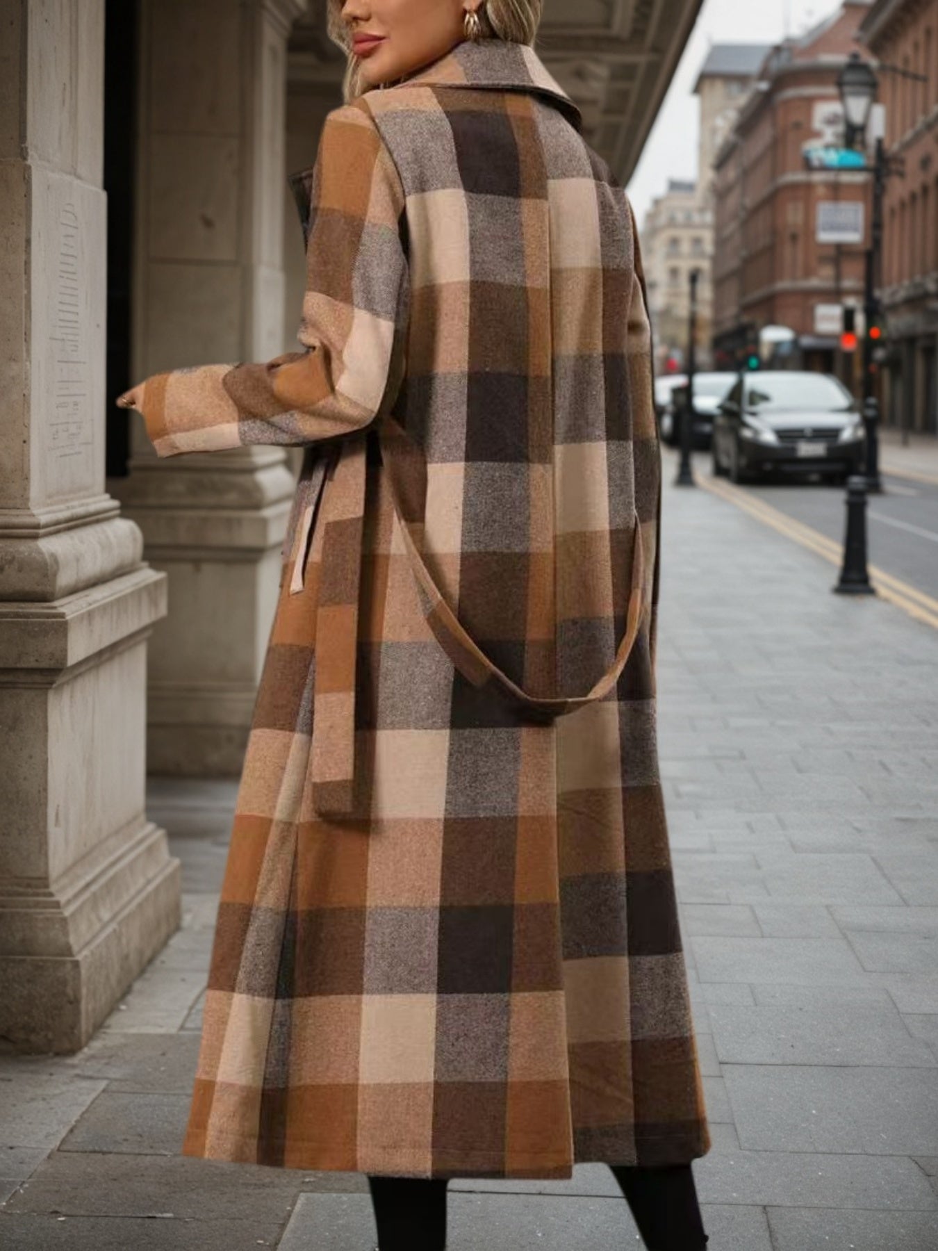 Lapel Wool Double-Breasted Coat