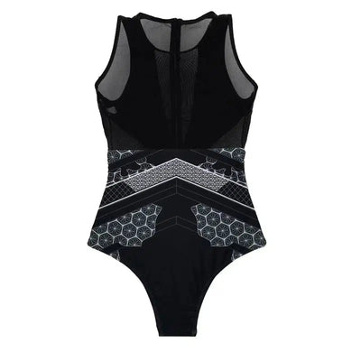 19 Miracle Clothing Cross-border Swimsuit Print Sexy-Black-1