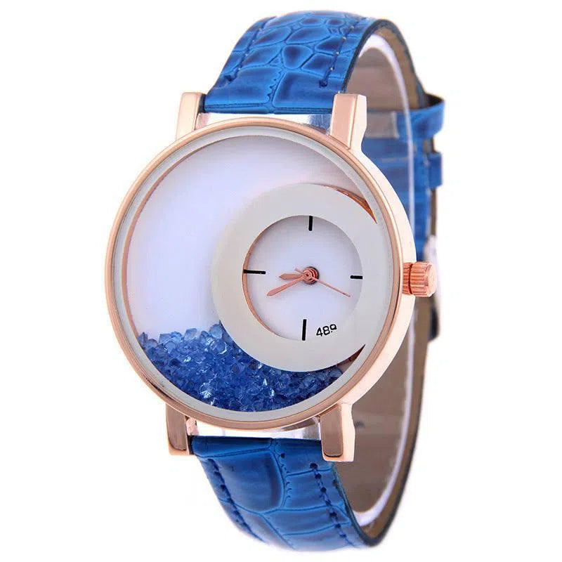 Amazon Explosion Brand, Europe And America Hot Fashion Quartz Watches 489 Full Drilling Quicksand Female Watches Female-2