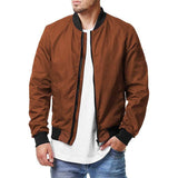 Baseball Suit Jacket Large Size Men's Coat-Caramel color-4