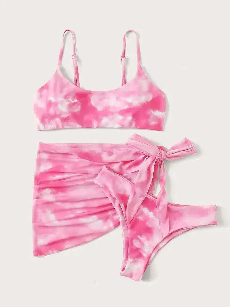 Bikini ladies split swimsuit-Pink-1