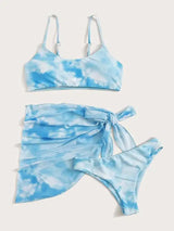 Bikini ladies split swimsuit-Blue-5