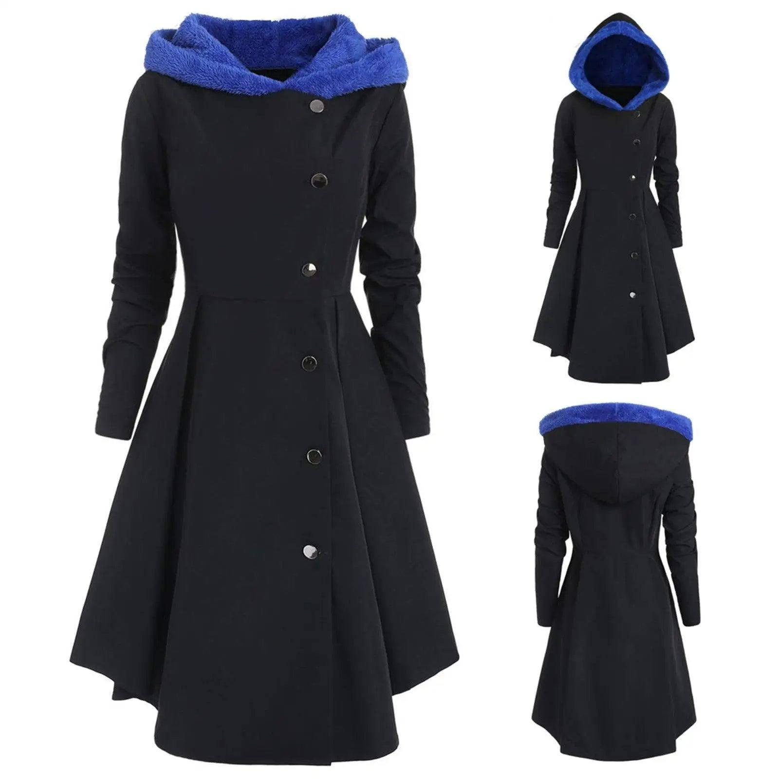 Bombshell Christmas Trench Women's Long Hooded Coat Woman-5