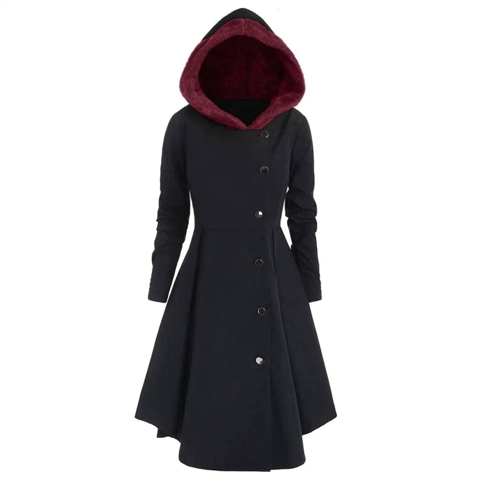 Bombshell Christmas Trench Women's Long Hooded Coat Woman-8