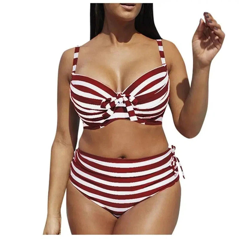 Breathable and comfortable ladies bikini swimsuit-Red-3