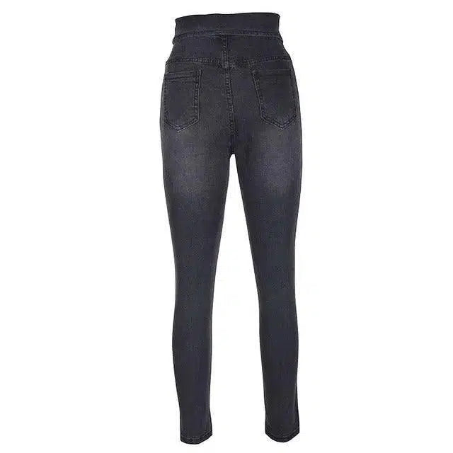 LOVEMI - Button cuffed high-rise jeans