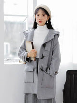 Cape button tweed coat-6