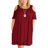 Chic Cold Shoulder Dress | Trendy Plus-Size Fashion-Burgundy-16