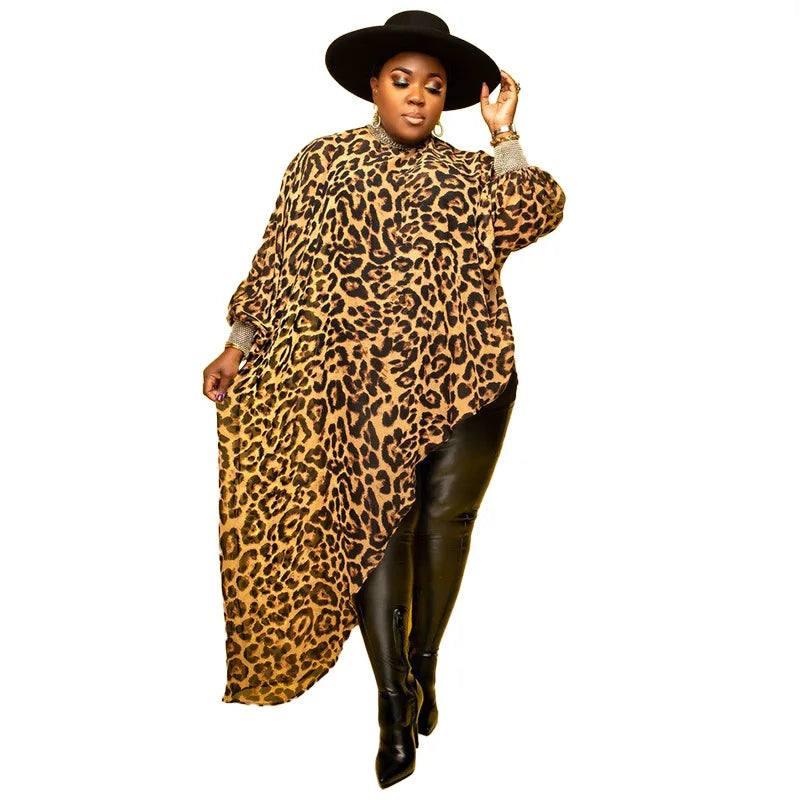 Chic Plus Size Camo Poncho & Faux Leather Pants-5