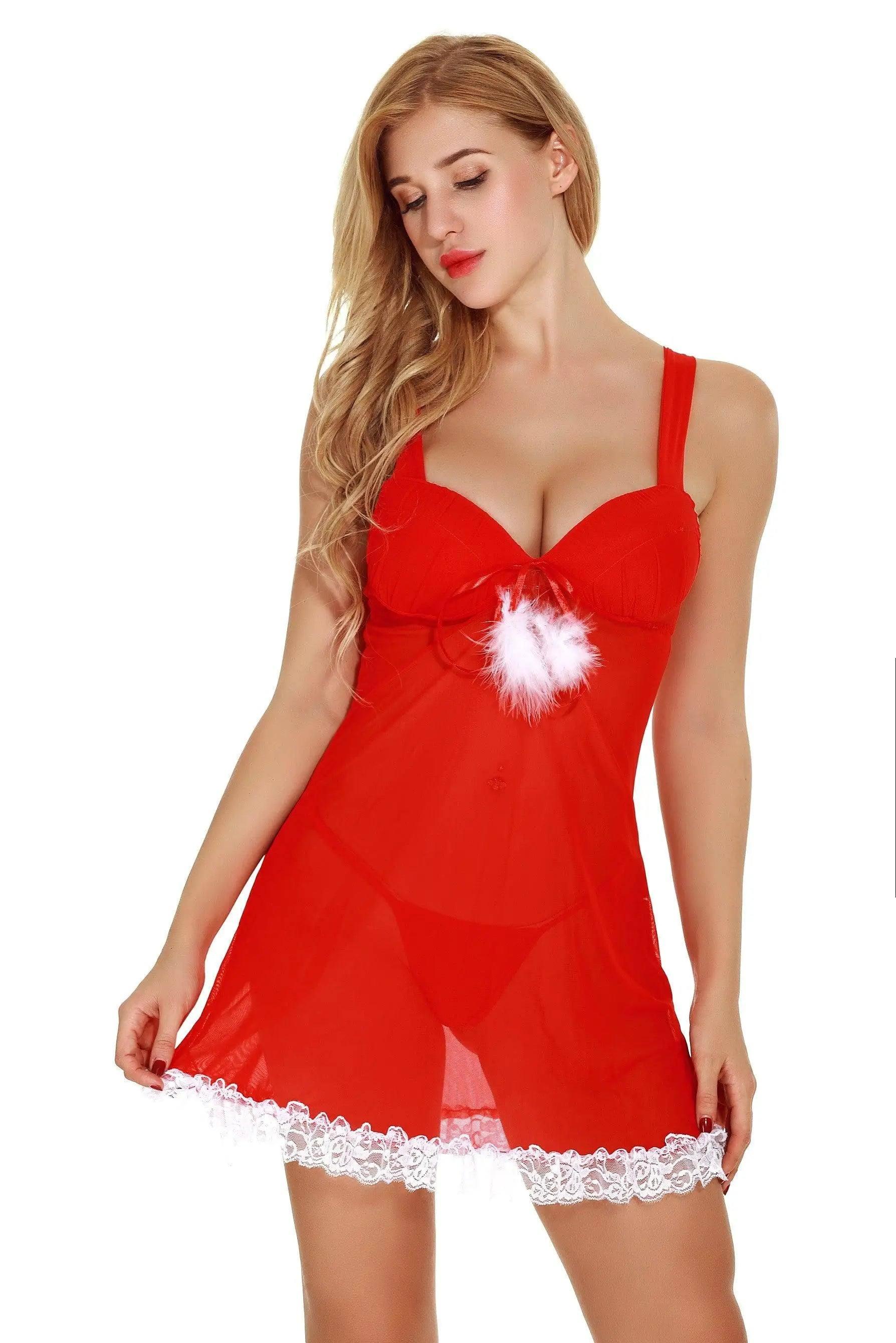 Christmas Lingerie Sleepwear Lace Suit Cosplay Uniform-2