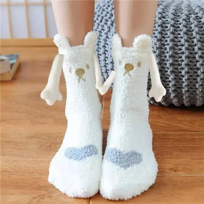 Christmas Supplies Coral Fleece Tube Socks Warm Slipper Bed-Figure 3-5