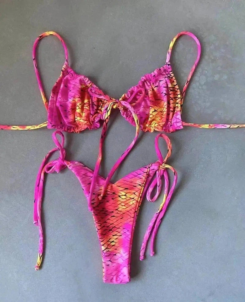 Chic Pink Bikini Set - Trendy Beachwear-DY26-1