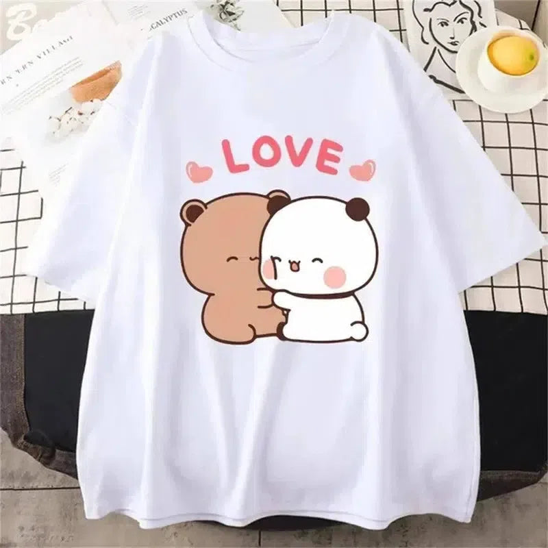 Cute Bear Korean Tee-L235-3 WHITE-1