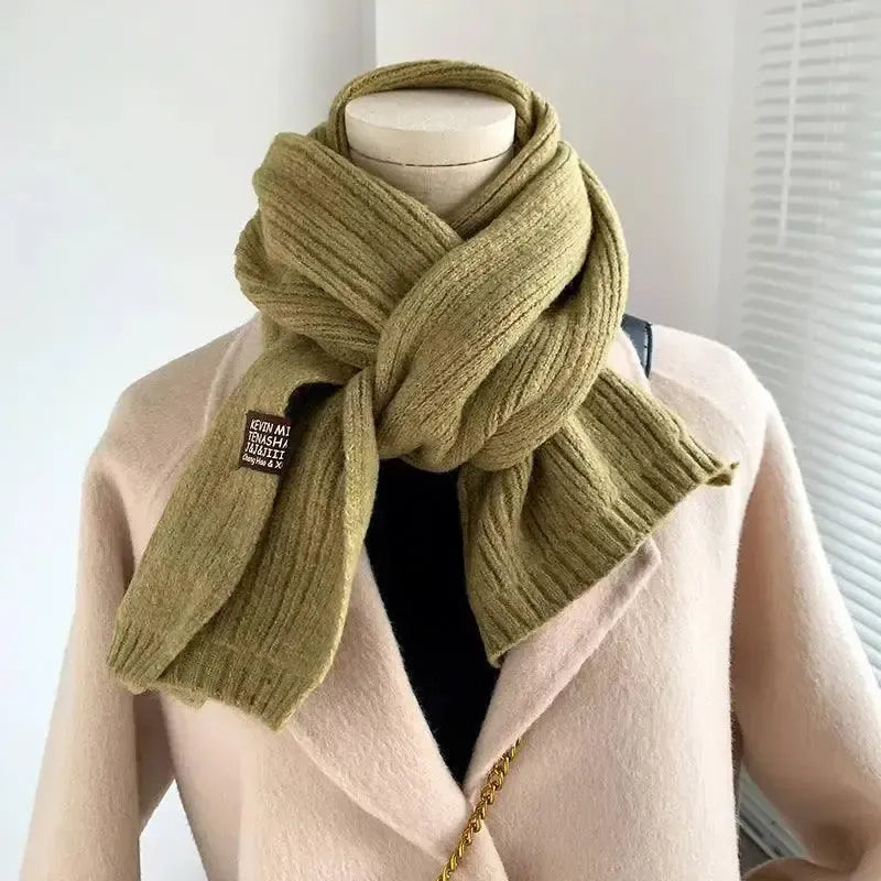 Decorative Cold Resistant Bib Solid Color Fashionable And-Green-1