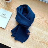 Decorative Cold Resistant Bib Solid Color Fashionable And-Blue-12