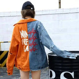 LOVEMI - Lovemi - Denim jacket with printed letters