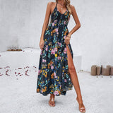 Dress Spring Summer leisure holiday print halter dress-7