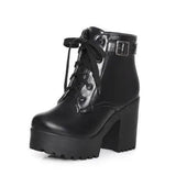 EAVE CAT 3 Color Winter Lace-Up Women Boots Fashion-Black-2