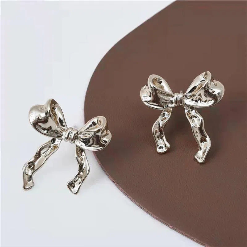 Bow Earrings Simple Style Fashionable And Versatile Earrings-9