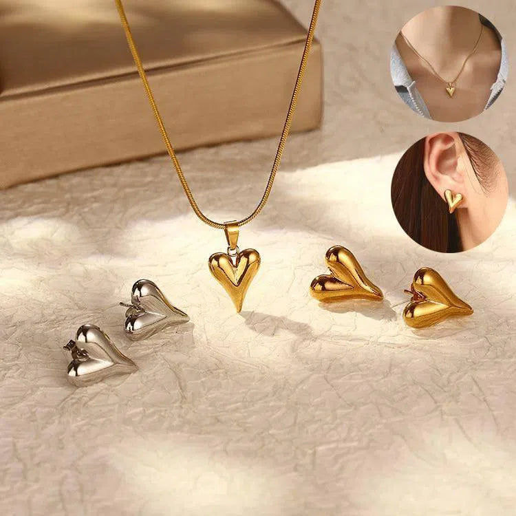 Retro Heart-shaped Necklace Stainless Steel Personalized Love Necklace For Women's Jewelry Valentine's Day-1