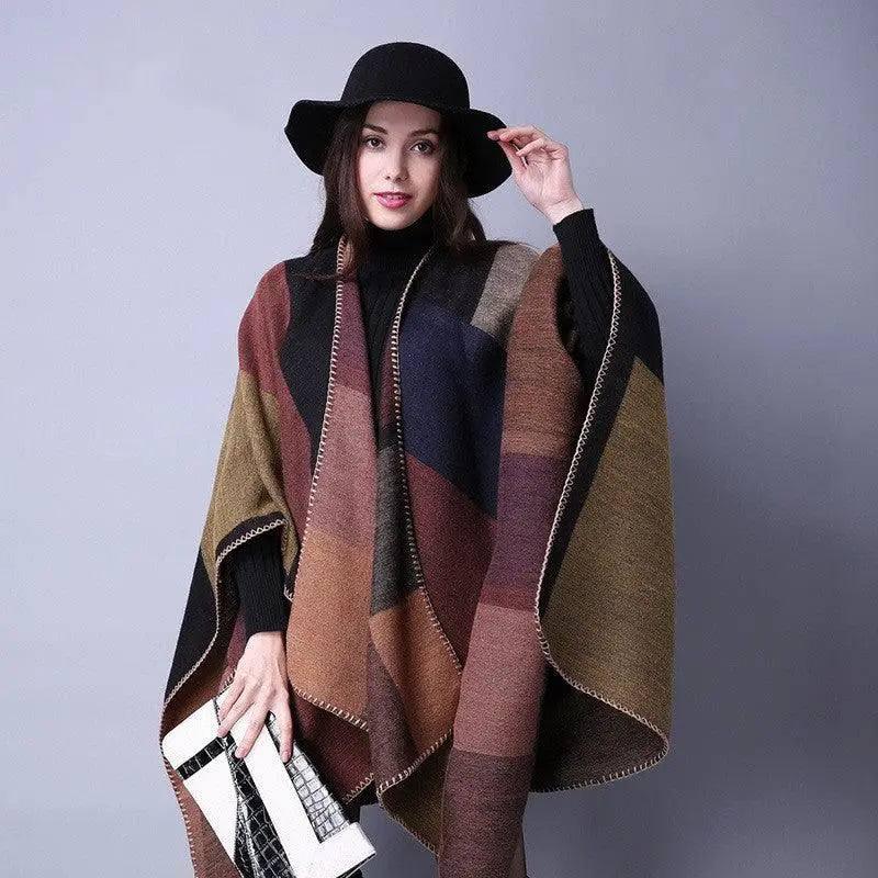 Elegant Large Plaid Cashmere Scarf-3