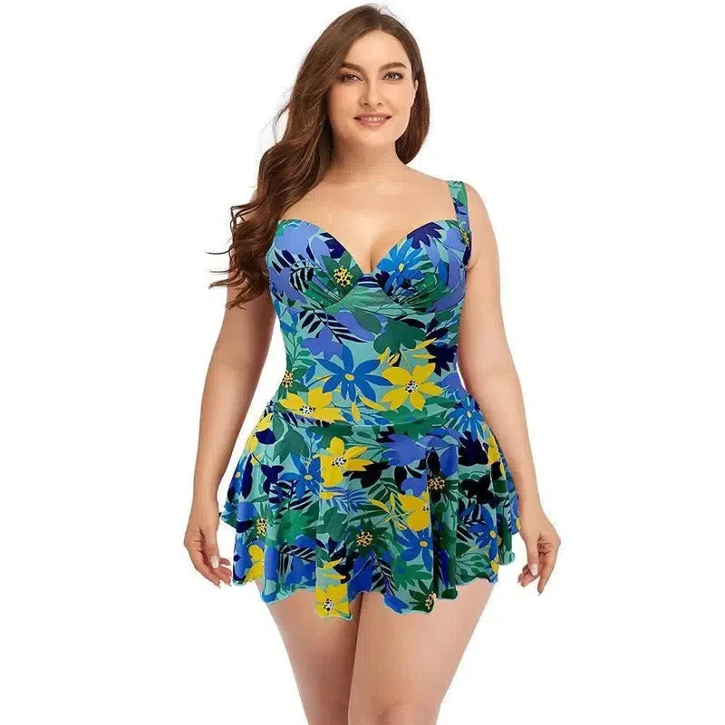 2022 New Push Up One Piece Swimsuit Women Plus Size Swimwear Large Big Plussize Swimming Suits Beachwear Bathing Suits-5552-4-10