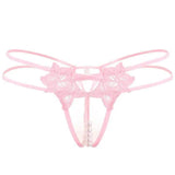 Lingerie Embroidered Women's Thong-Pink-6